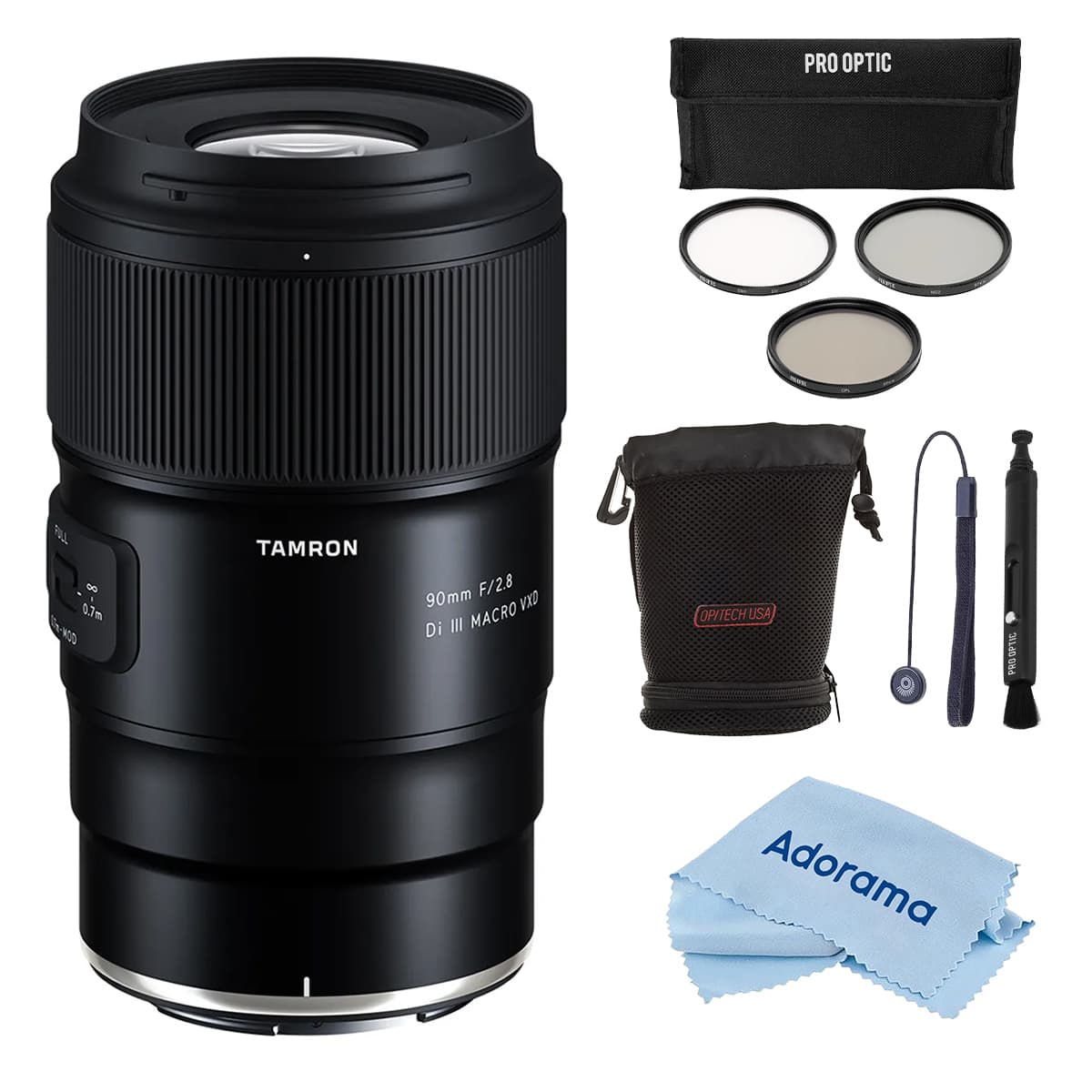 Bundle - Tamron - 90mm f/2.8 Di III VXD Macro Lens f/Nikon Z, w/Case, 67mm Filter Kit