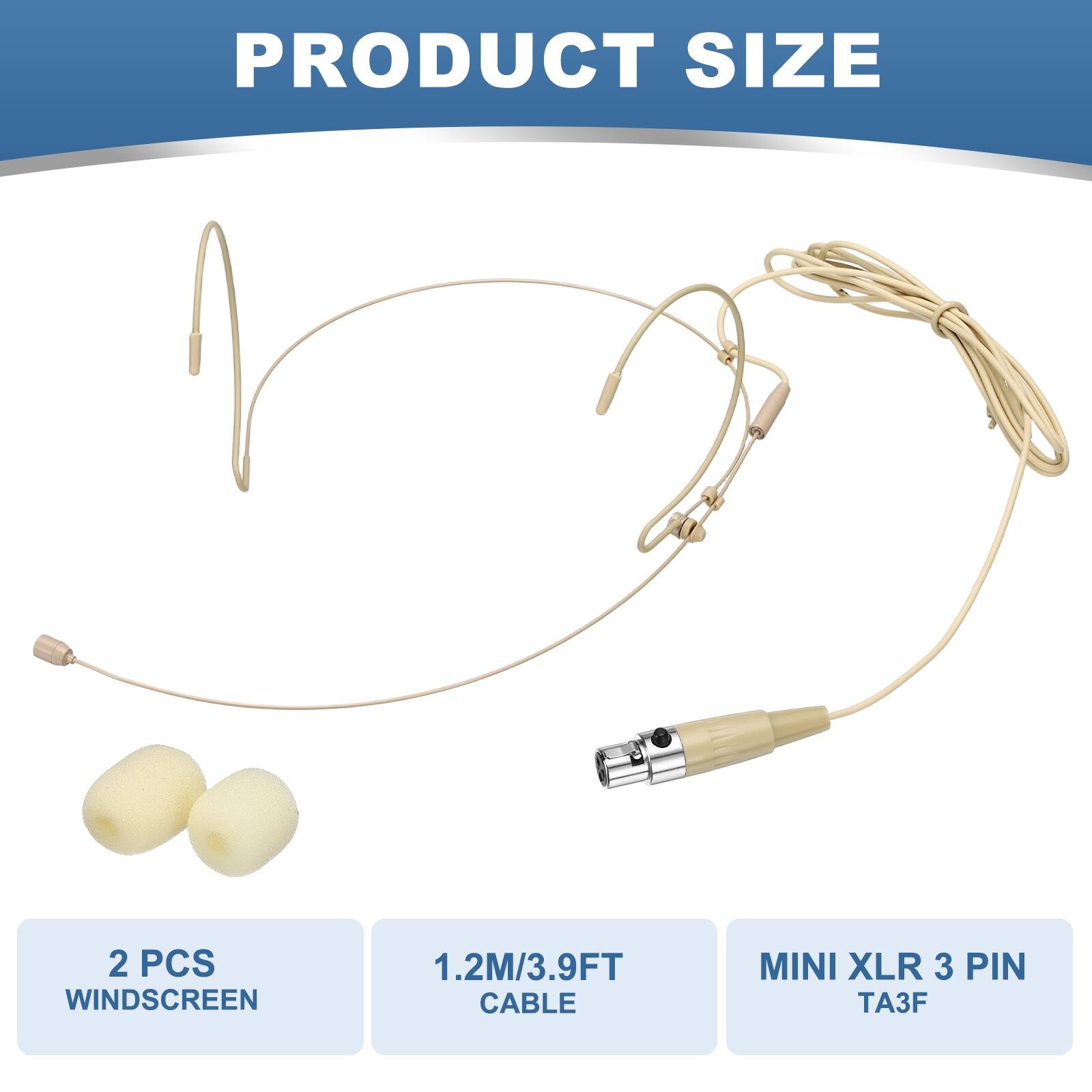 PRODUCT SIZE  
2 PCS WINDSCREEN  
1.2M/3.9FT CABLE  
MINI XLR 3 PIN TA3F