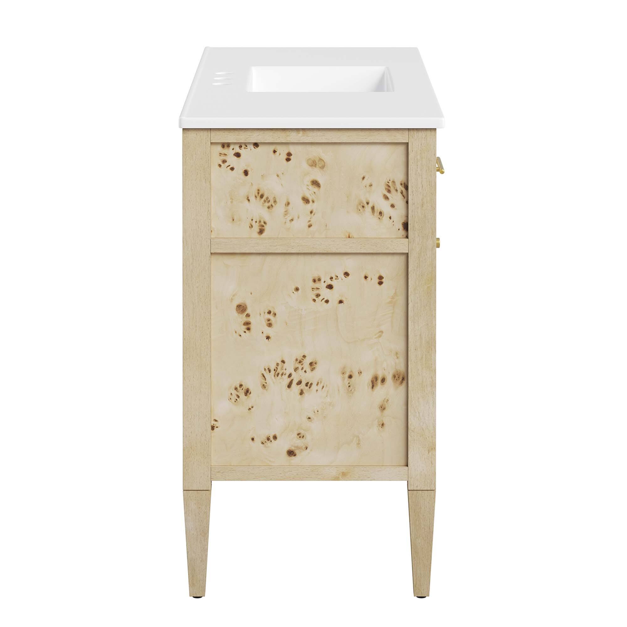 Alt View 2. Modway - Elysian Bathroom Cabinet Basin Not Included by Modway - White Burl.