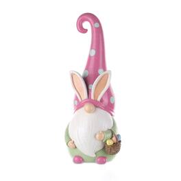 BreeBe - Easter Gnome Figurine 13"H - Pink