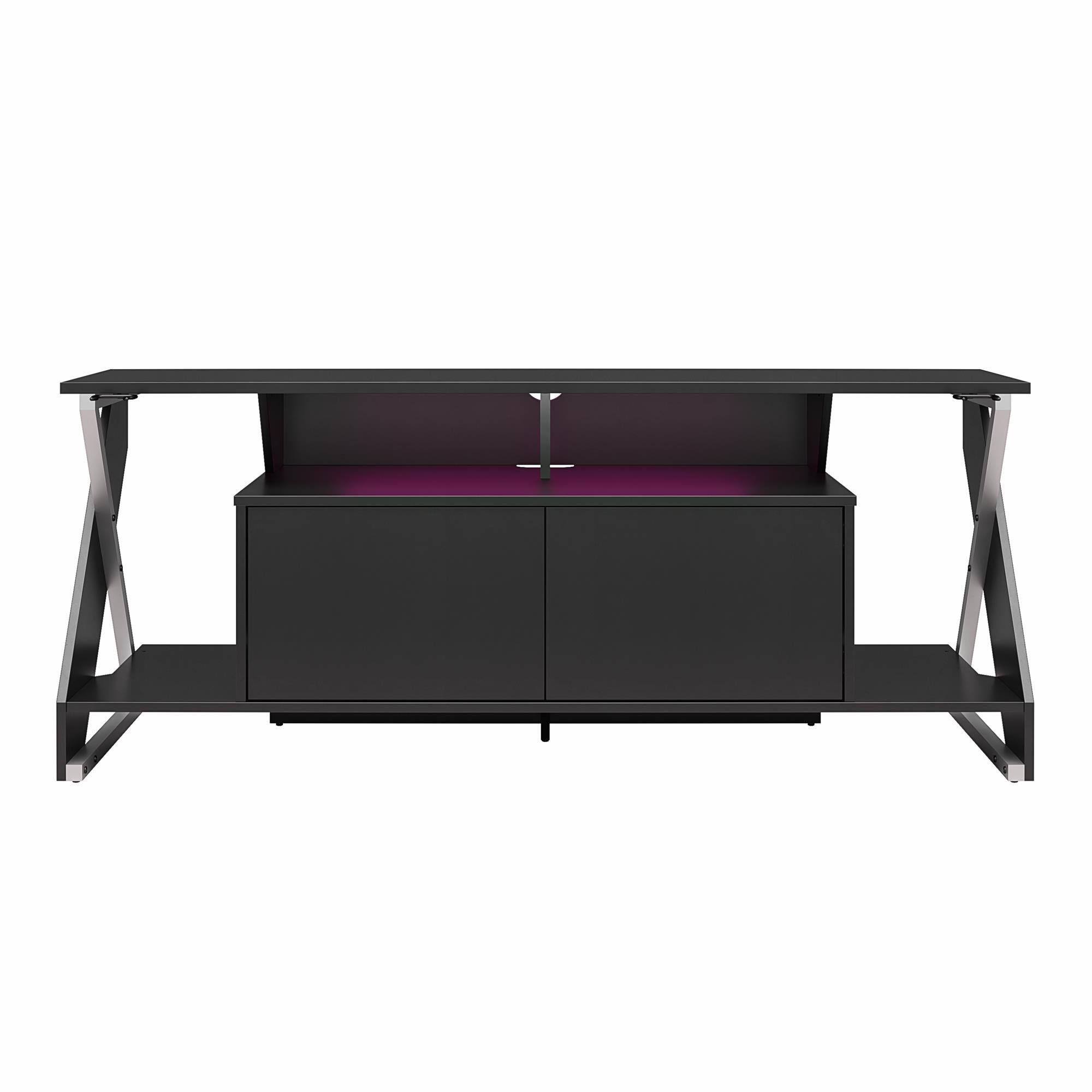 Front. Ntense - Xtreme Gaming Console & TV Stand - Black.