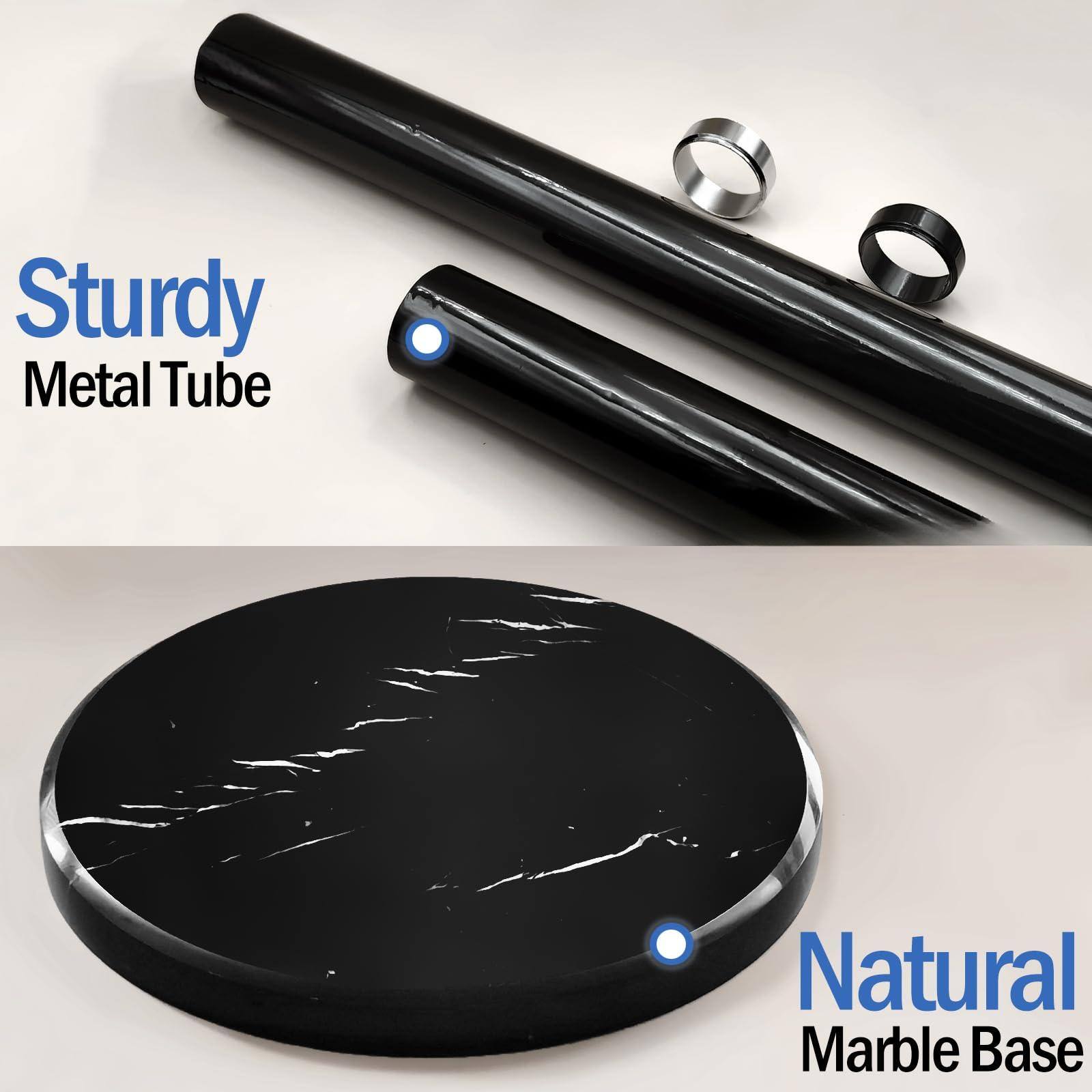 Sturdy Metal Tube  
Natural Marble Base