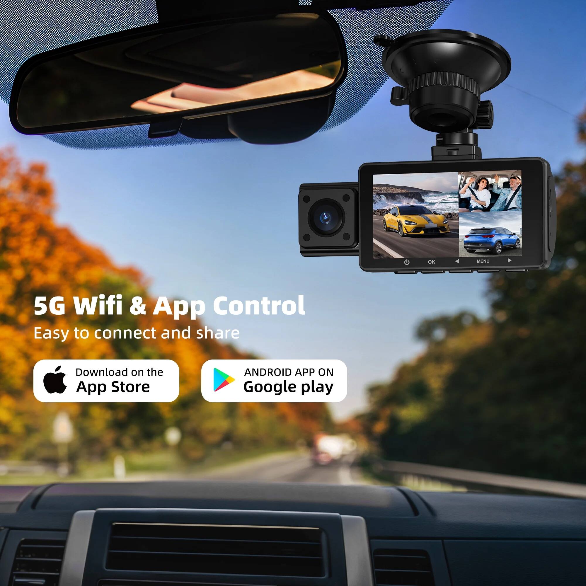 5G Wifi & App Control  
Easy to connect and share  

Download on the App Store  
ANDROID APP ON Google play
