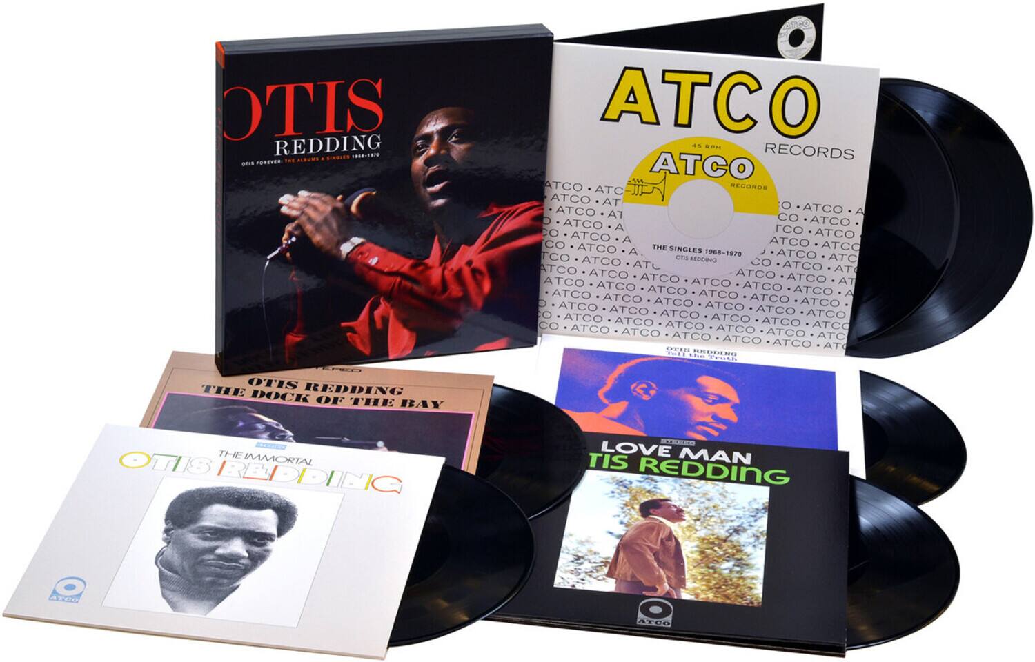 OTIS REDDING  
1968-1970

ATCO RECORDS  
45 RPM

THE SINGLES 1968-1970

OTIS REDDING  
THE DOCK OF THE BAY

OTIS REDDING  
THE IMMORTAL

LOVE MAN  
TIS REDDING