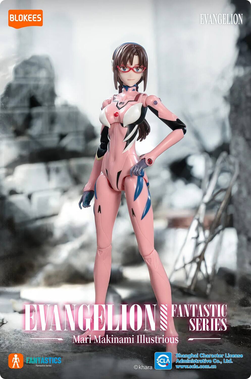 BLOKEES EVANGELION is FANTASTIC EVANGELION III SERIES Mari Makinami Illustrous FANTASTICS Fantastion Series Shanghai Character License SCLA Administrative Co., Ltd.  
©khara  
www.scla.com.cn