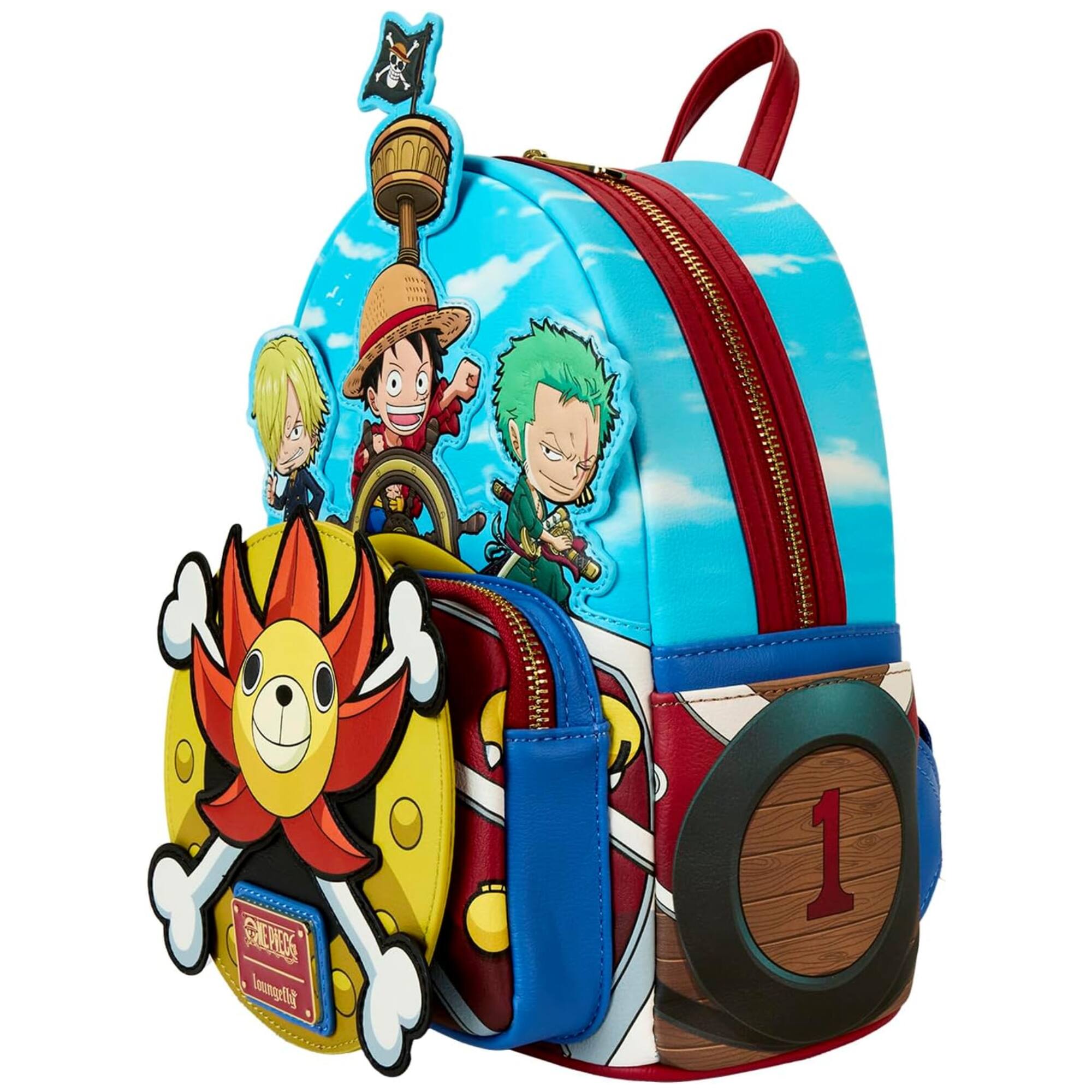 Alt View 1. LoungeFly - Loungefly One Piece Thousand Sunny Ship Mini Backpack - Multicolored.