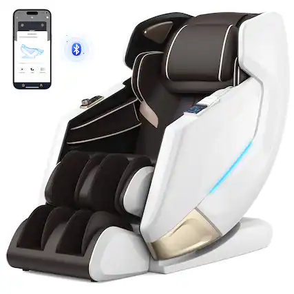 Front. Koligey - 4D Massage Chair, Full Body Zero Gravity Recliner with SL Track, APP Control, Bluetooth,and Electric Calfrest Extension - White.