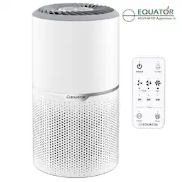 Equator - 270 sq.ft. HEPA Air Purifier with Sterilizer ION Smoke Remover UV-C Light PET Dander Odor Lock 110V - White