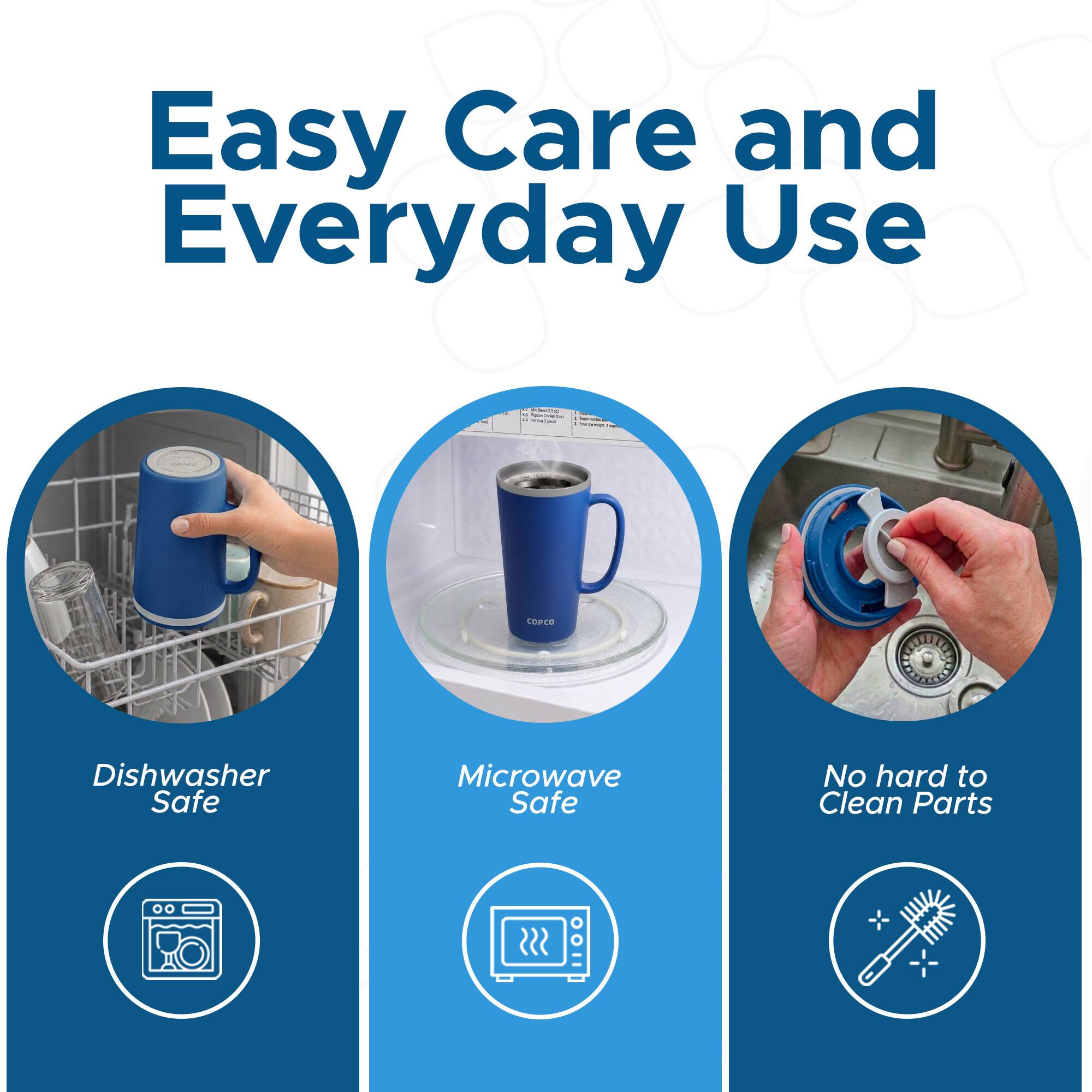 Easy Care and Everyday Use!  
- Dishwasher Safe  
- Microwave Safe  
- No hard to Clean Parts