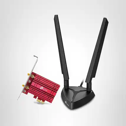 Front. TP-Link - WiFi 6E AX5400 PCIe WiFi Card (Archer TXE75E) Tri-Band with Bluetooth 5.2.