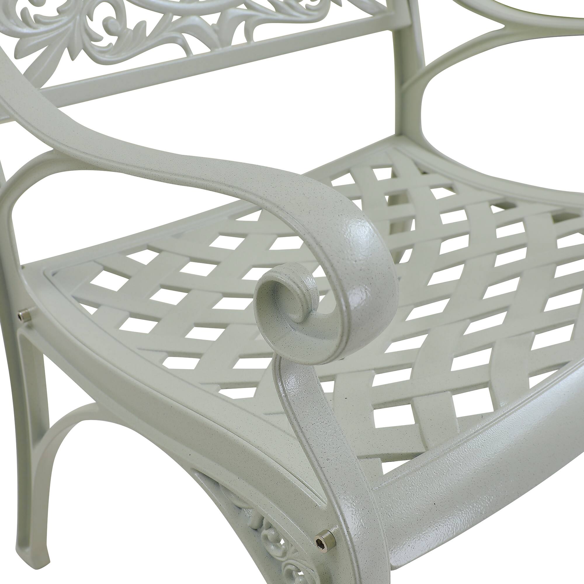 Alt View 2. Mondawe - Set of 2 Cast Aluminum Stationary Dining Chairs - White.