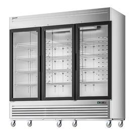 Coolski - 82 in. 78.2 cu. ft. 3-Glass Door Commercial Reach In Display Upright Freezer - Stainless Steel