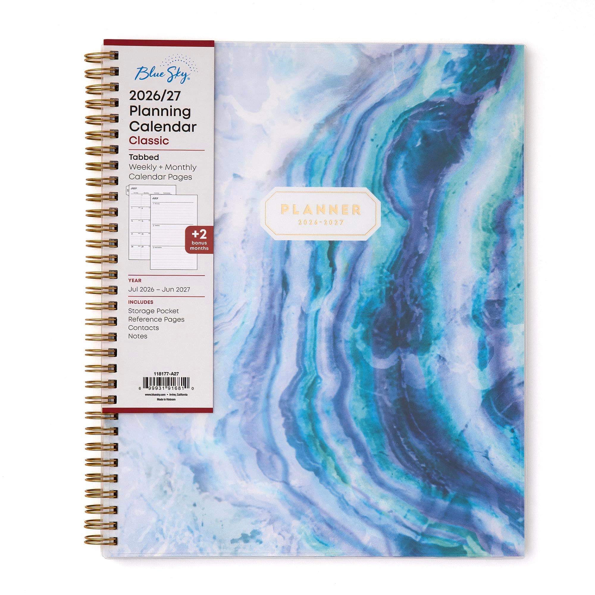 Blue Sky 2026 2027 Weekly & Monthly Academic Planner, 8.5