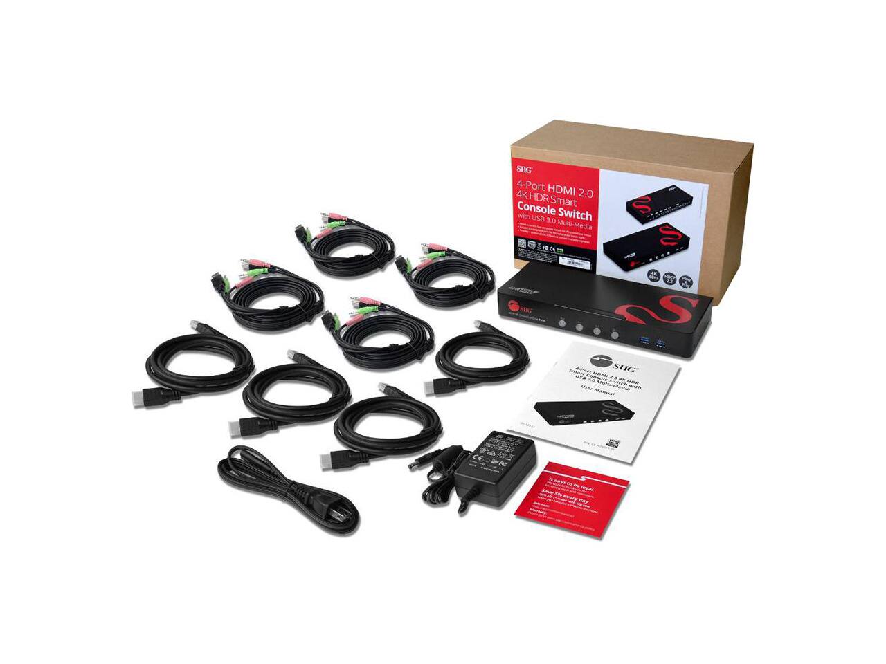 SHG 4-Port HDMI 4K HDR 2.0 Smart Console with Switch USB 3.0 Multi-Media