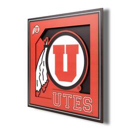 YouTheFan - Utah Utes 12'' x 12'' 3D Logo Wall Art - Multicolor