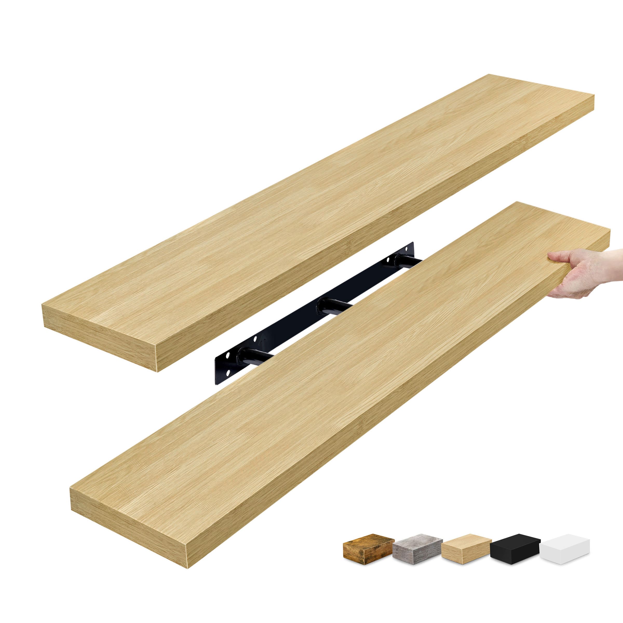 Front. Sorbus - Sorbus 2 Pack 47 x 9.25 Inch Wall Mounted Floating Shelves - Stylish and Functional Storage - Maple.