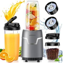 COWLOWN - 3-in-1 Electric Juicer for Home Use Milkshake Maker Baby Food Mini Blender 20.3oz Travel Cup 6 Blades BPA Free - Silver