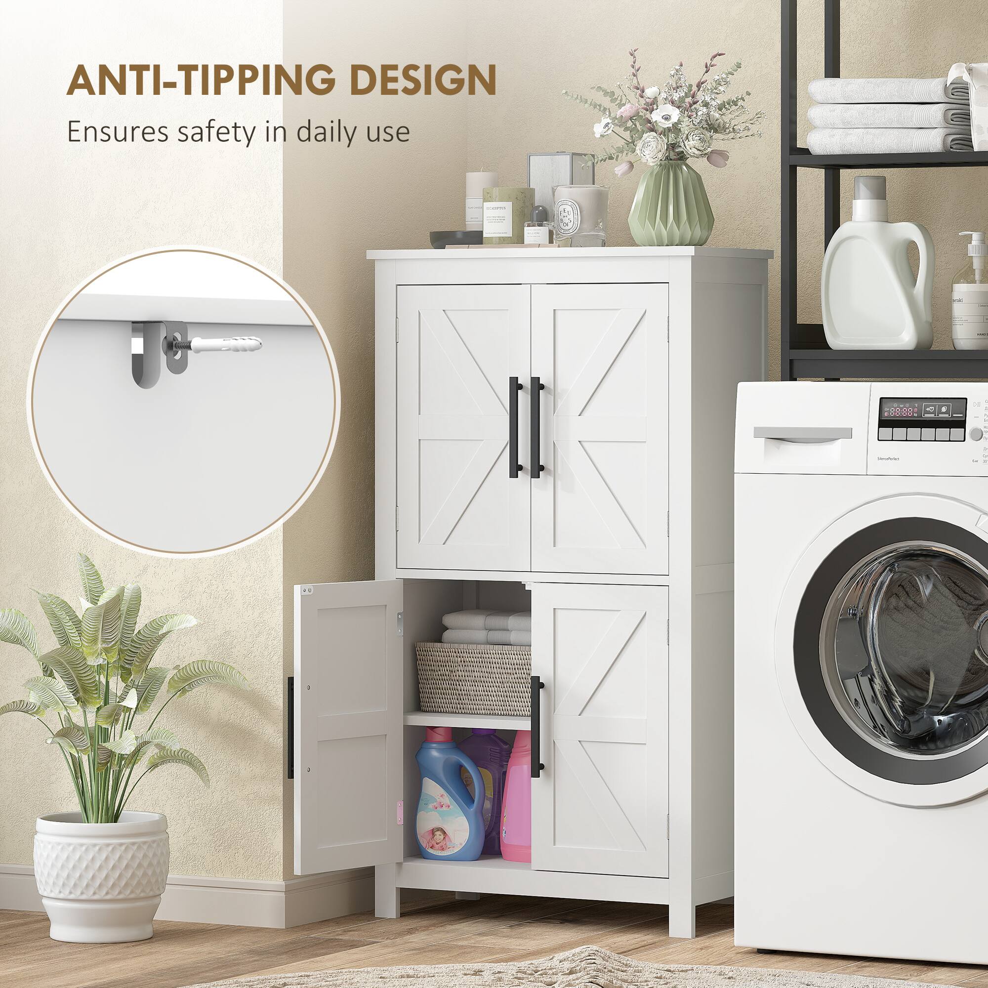 ANTI-TIPPING DESIGN Ensures safety in daily use