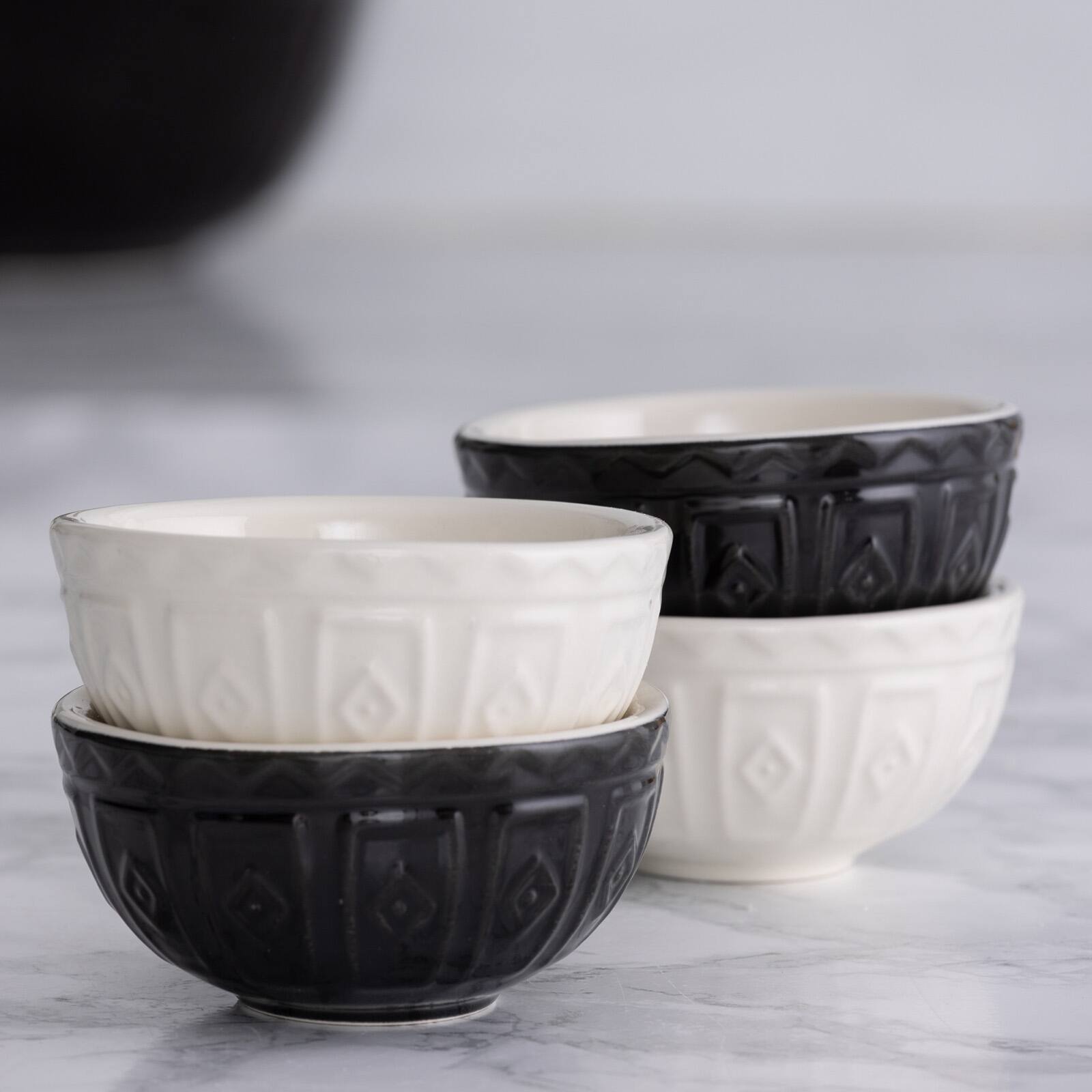 Alt View 1. Mason Cash - Color Mix Mini Prep Bowls, Black and Cream, Set of 4 - Multicolored.