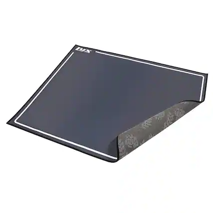 Front. LyxJam - Drum Rug Mat with Fabric Non Slip Bottom Floor Carpet, 4 x 4.6 feet - Black.