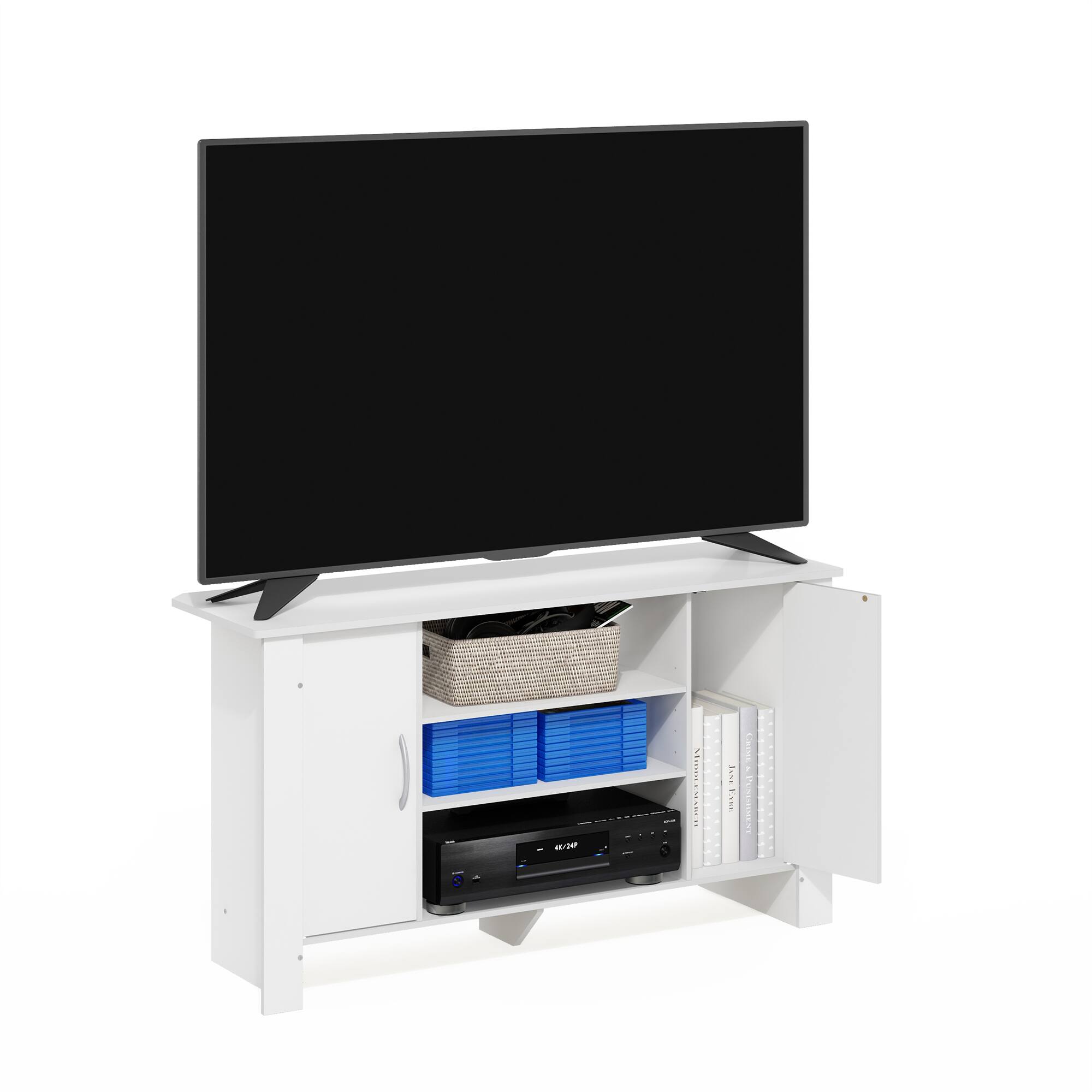 Alt View 3. Furinno - Econ TV Stand Entertainment Center - White.