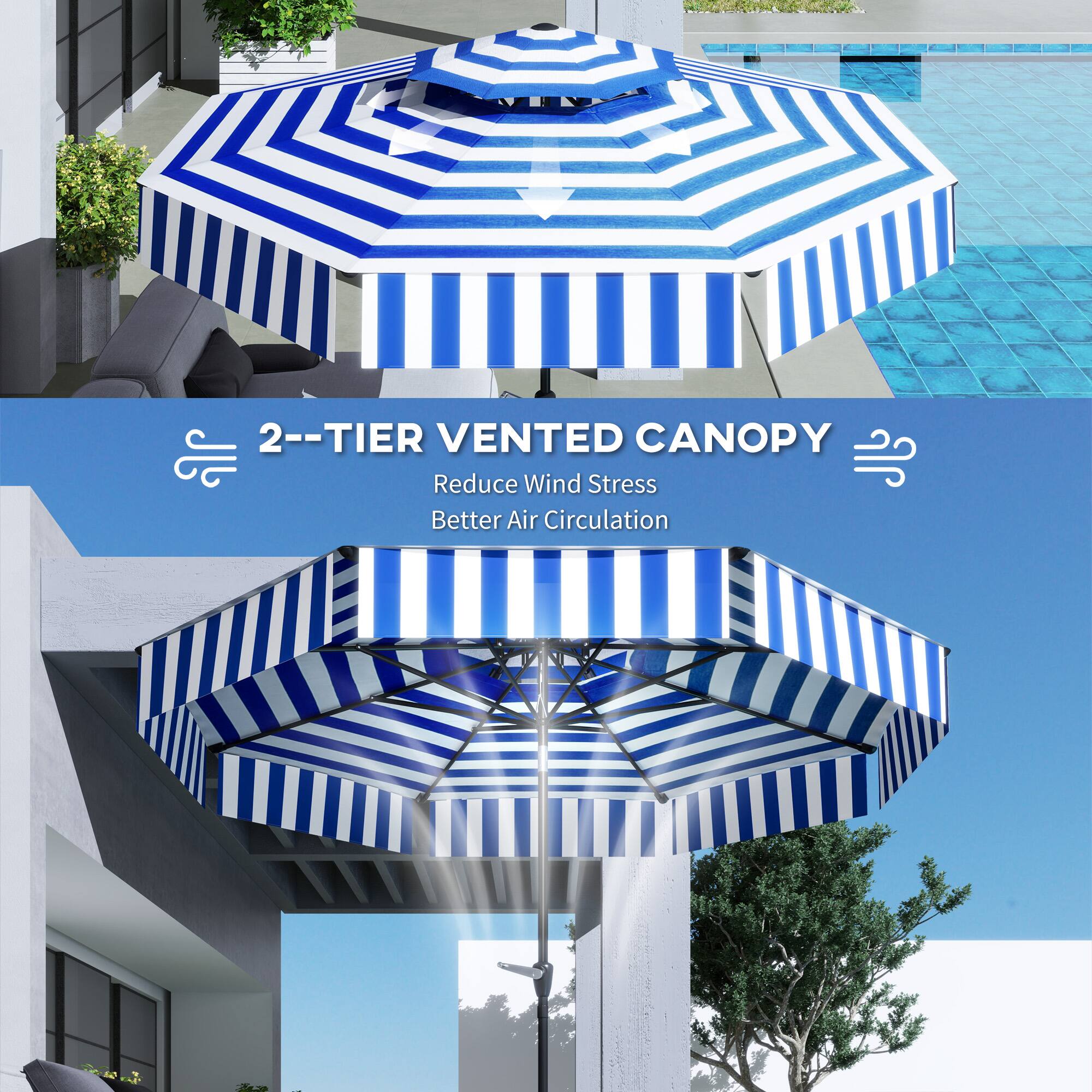 2--TIER VENTED CANOPY
Reduce Wind Stress
Better Air Circulation