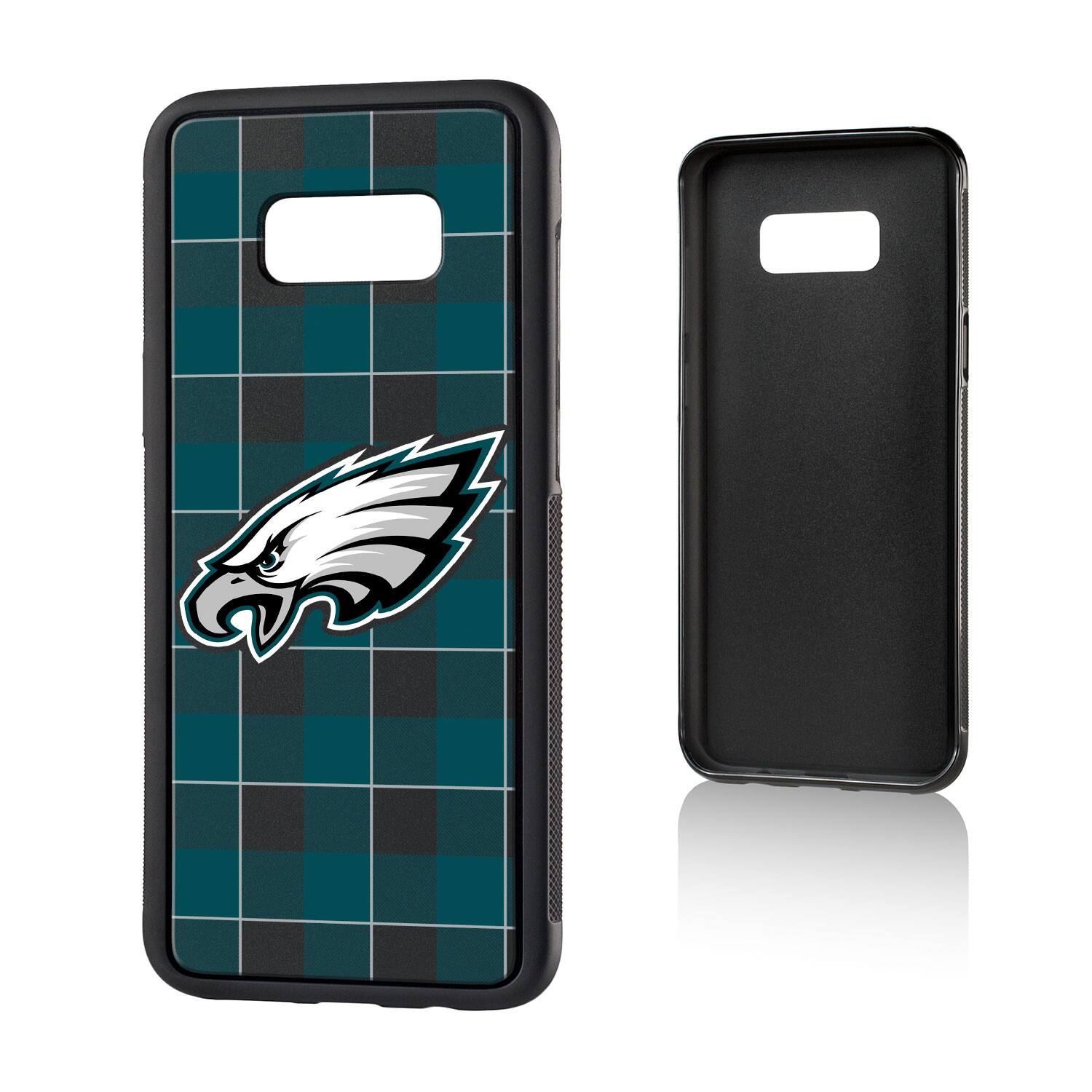 Alt View 2. Keyscaper - Philadelphia Eagles Galaxy Plaid Design Bump Case - S20 Plus - Multicolor.