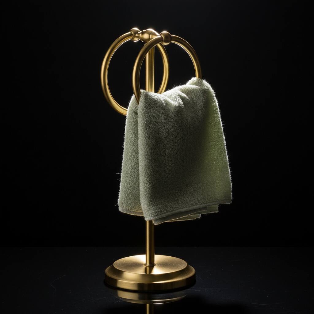 Alt View 1. J&V TEXTILES - Double Ring Design Fingertip Towel Holder.