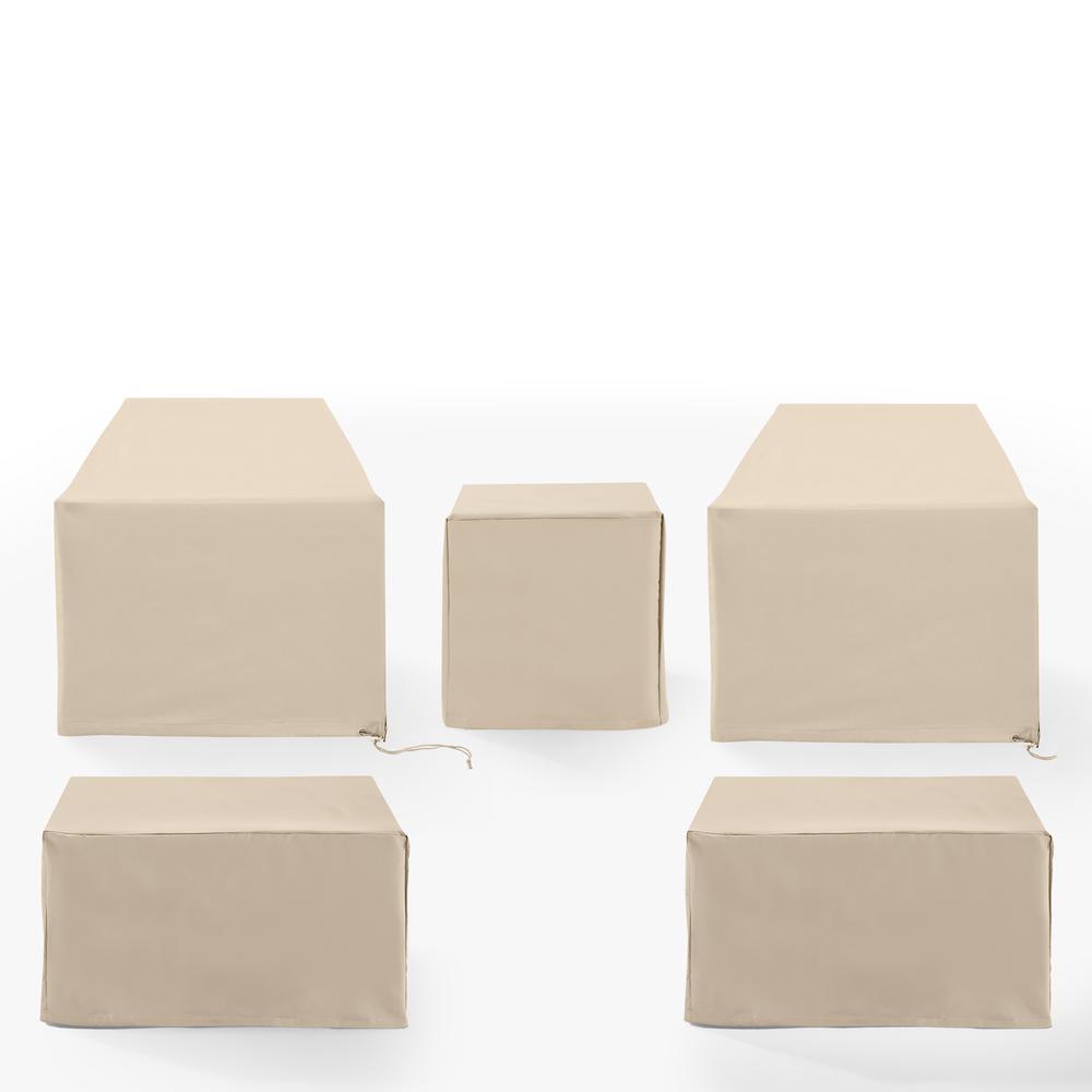 Alt View 2. Crosley Furniture - 5Pc Outdoor Furniture Cover Set - Tan.
