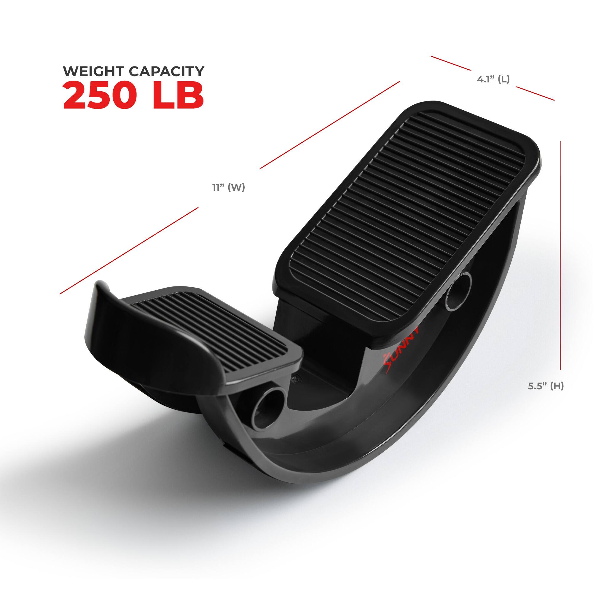 WEIGHT CAPACITY 250 LB  
4.1" (L) 11" (W) 5.5" (H)