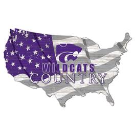 Fan Creations - Kansas State Wildcats USA Flag Cutout Sign - Multicolor