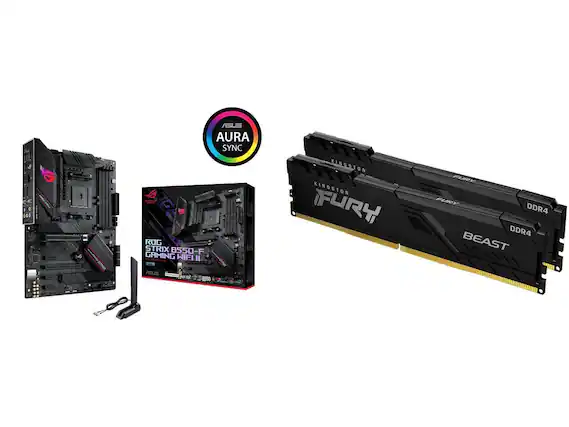 iit C o 000 1 STHCE ASUS AURA SYNC ROG STRIX B550-F GAMING WIFI II wo........ 8550 KINGSJON KINGSTON FURY ALY FURY DDR4 DDR4 BEAST