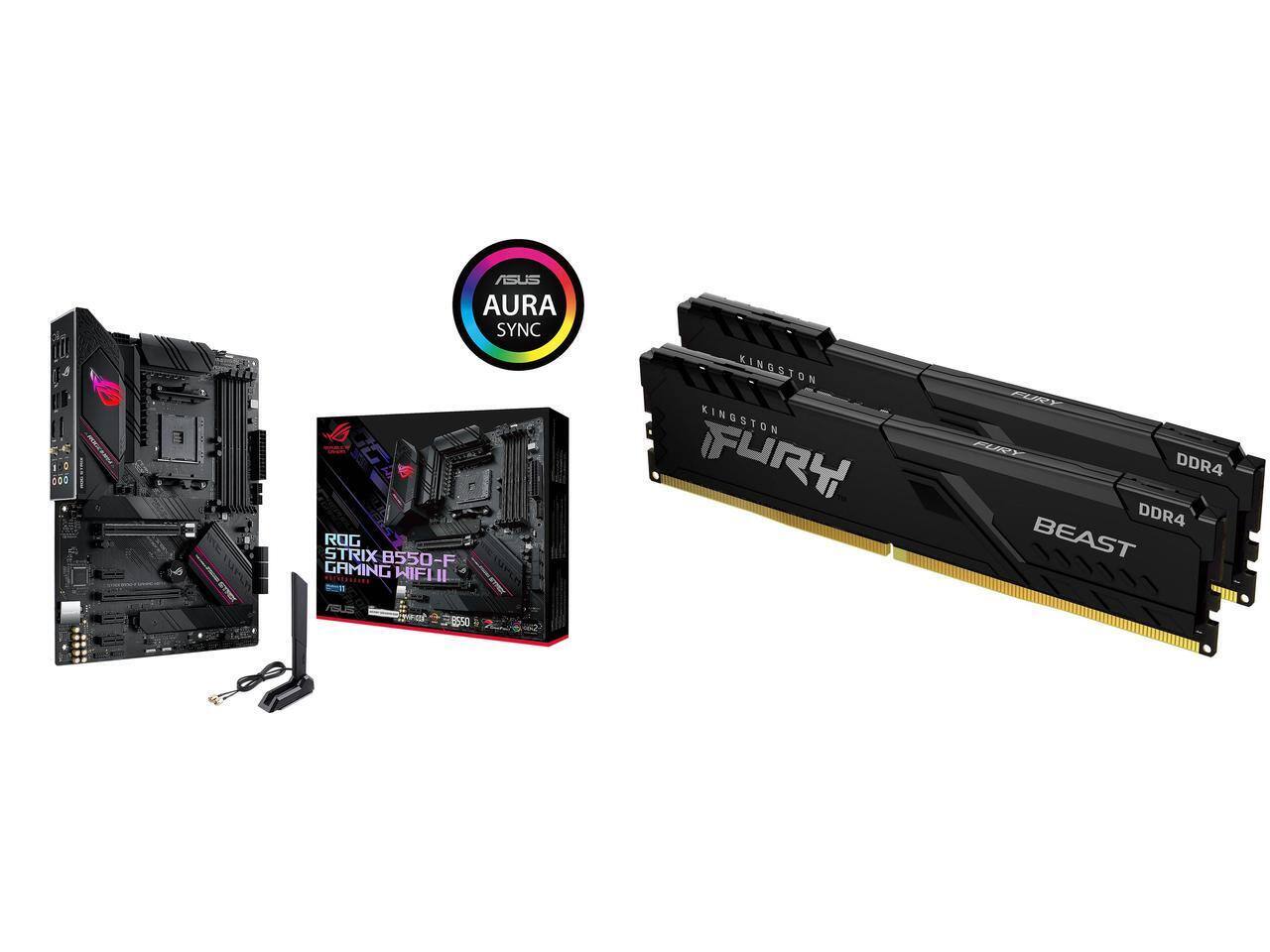 iit C o 000 1 STHCE ASUS AURA SYNC ROG STRIX B550-F GAMING WIFI II wo........ 8550 KINGSJON KINGSTON FURY ALY FURY DDR4 DDR4 BEAST