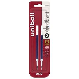 uni-ball - 207 Gel-Ink Pen Refills, Medium Tip, 2/Pack - Blue Ink