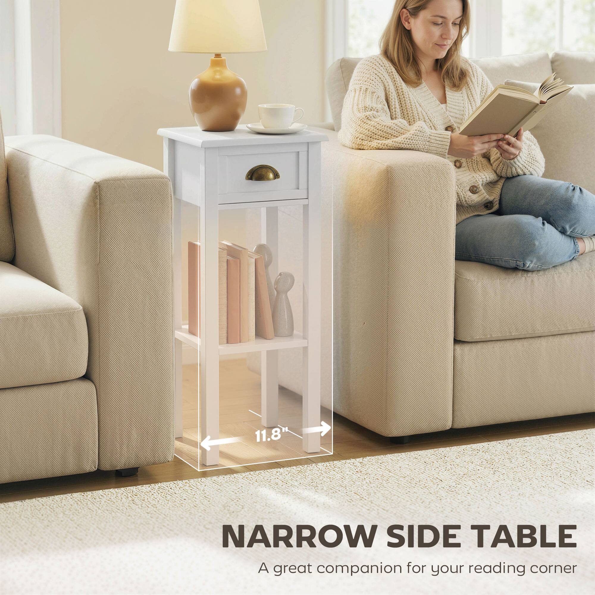 11.8" NARROW SIDE TABLE  
A great companion for your reading corner