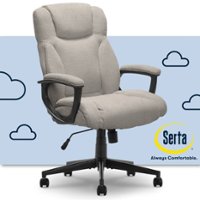 Serta - Connor Upholstered Executive High-Back Office Chair with Lumbar Support - Microfiber - Gray - Angle_Zoom