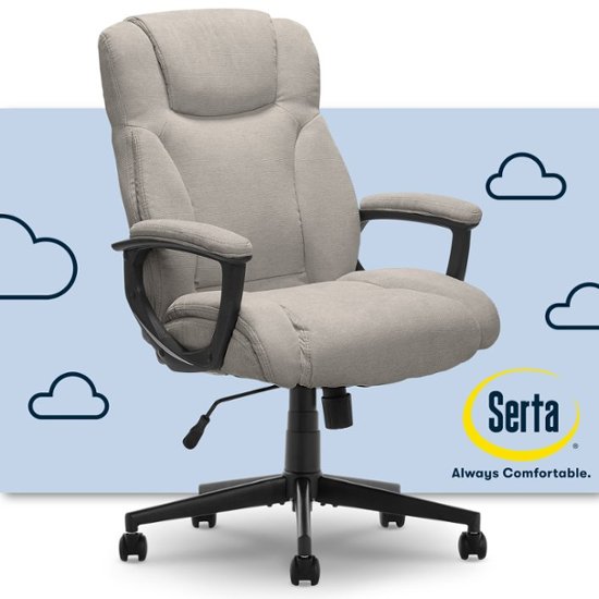 Angle. Serta - Connor Upholstered Executive High-Back Office Chair with Lumbar Support - Microfiber - Gray.