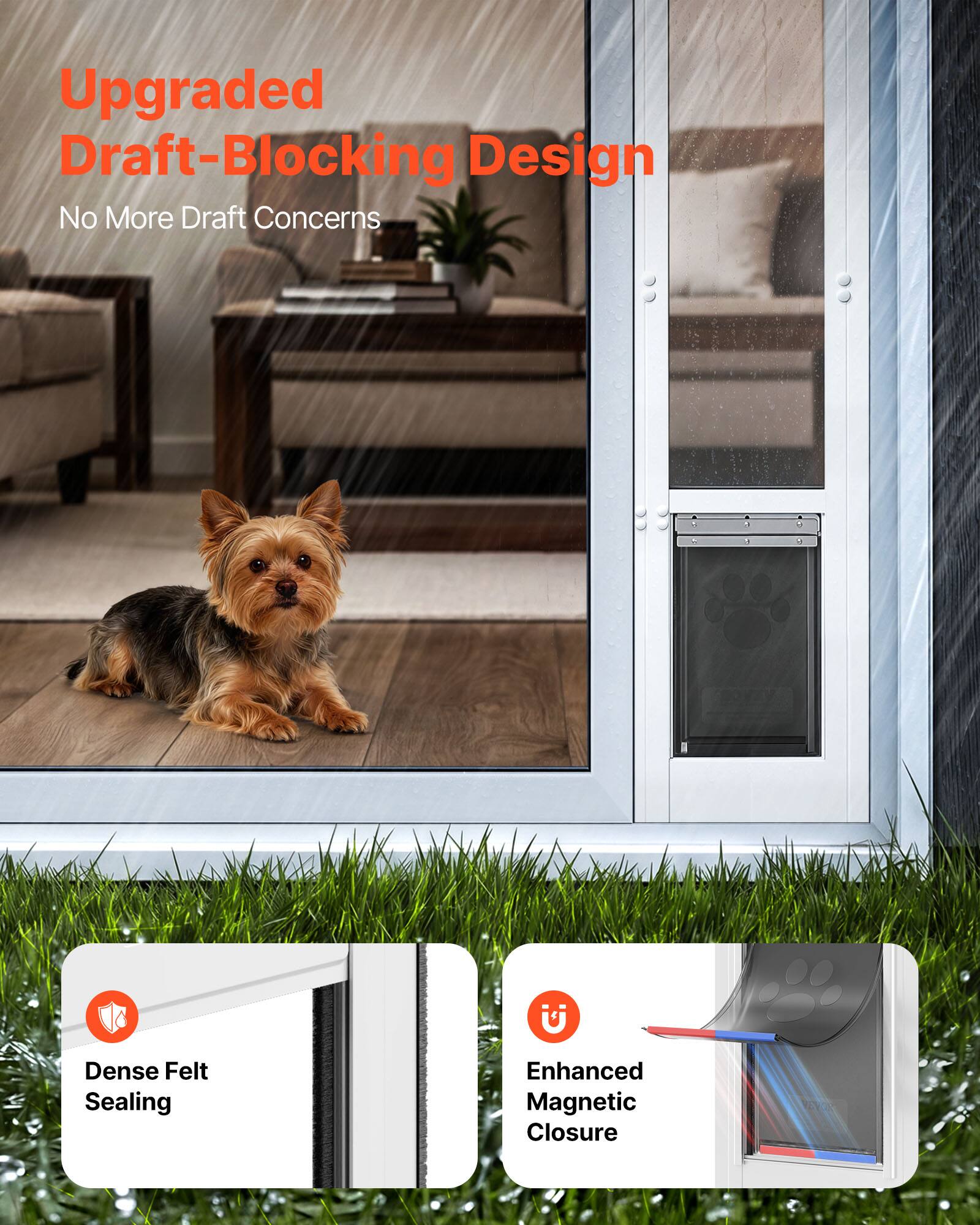 Upgraded Draft-Blocking Design  
No More Draft Concerns  

Dense Felt Sealing  
Enhanced Magnetic Closure