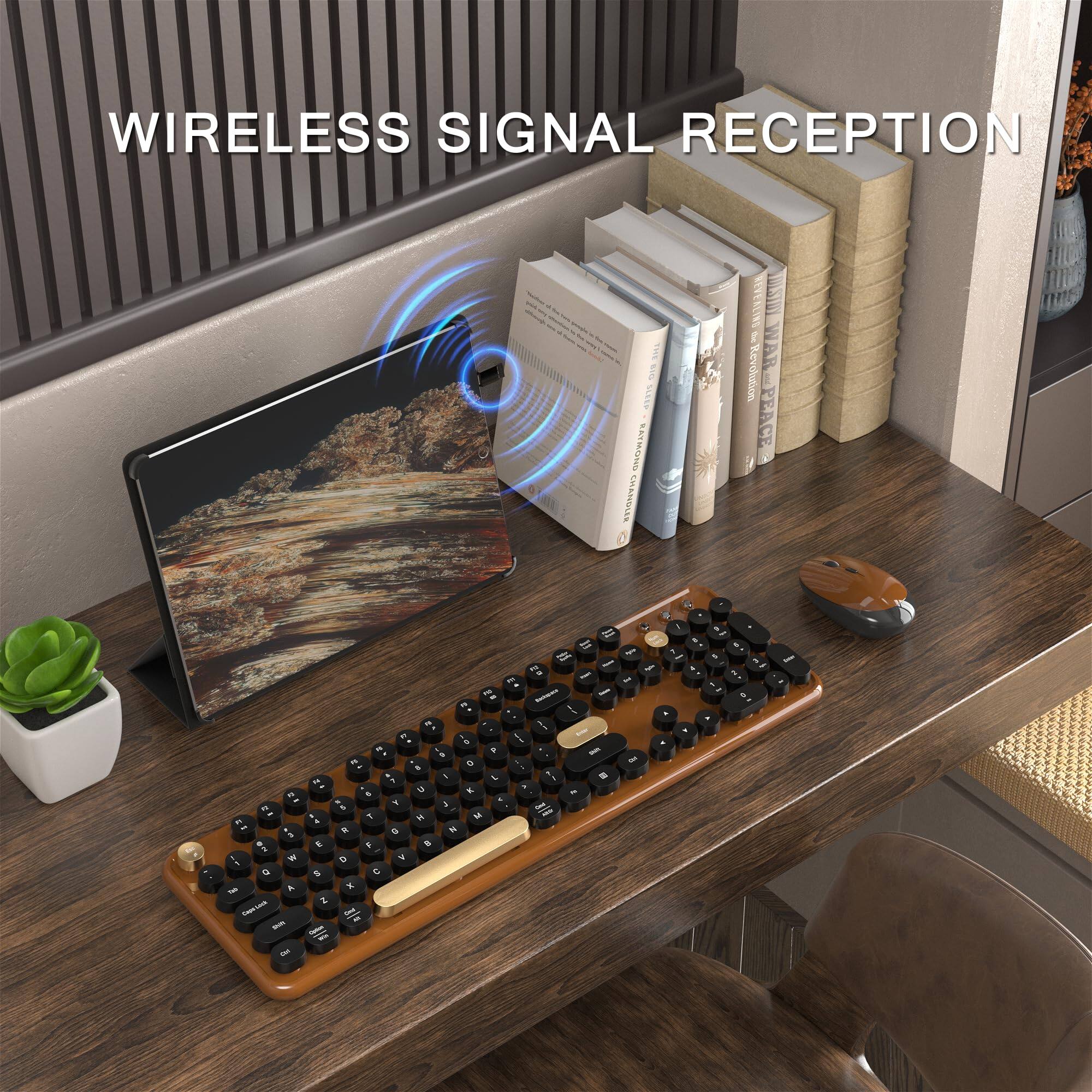 Earthley Blooms Colorful Wireless Computer And Mouse Combo With Round ...
