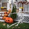 Front. Costway - Costway 5.4ft Halloween Skeleton Life Size Realistic Full Body Hanging w/ Movable Joints Advent Calendar - Grayish White.