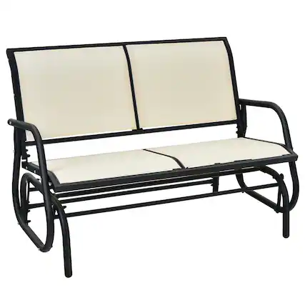 Front. Costway - Costway Patio Swing Glider Bench Loveseat Rocking Chair Backyard Poolside - Beige.