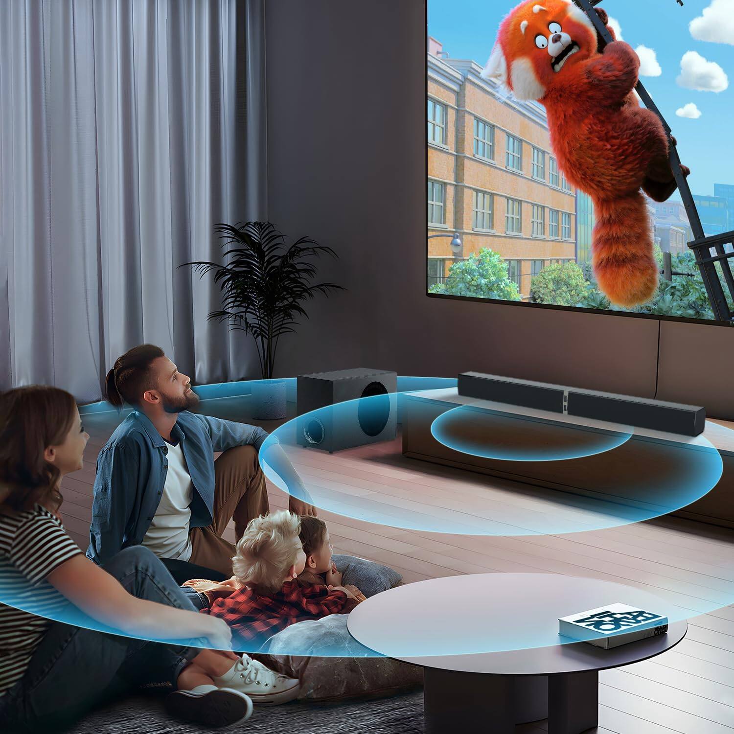 Alt View 2. Cedar Assembly - Soundbar With Subwoofer 120w Sound Bar Surround System For Smart Tv 5 3 Compatible Arc Aux Optical Immersive - Default.