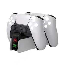Cluzine - For PS5 Elite Controller Charging Dock Dual Charging Station with RGB Light & Charging Protection