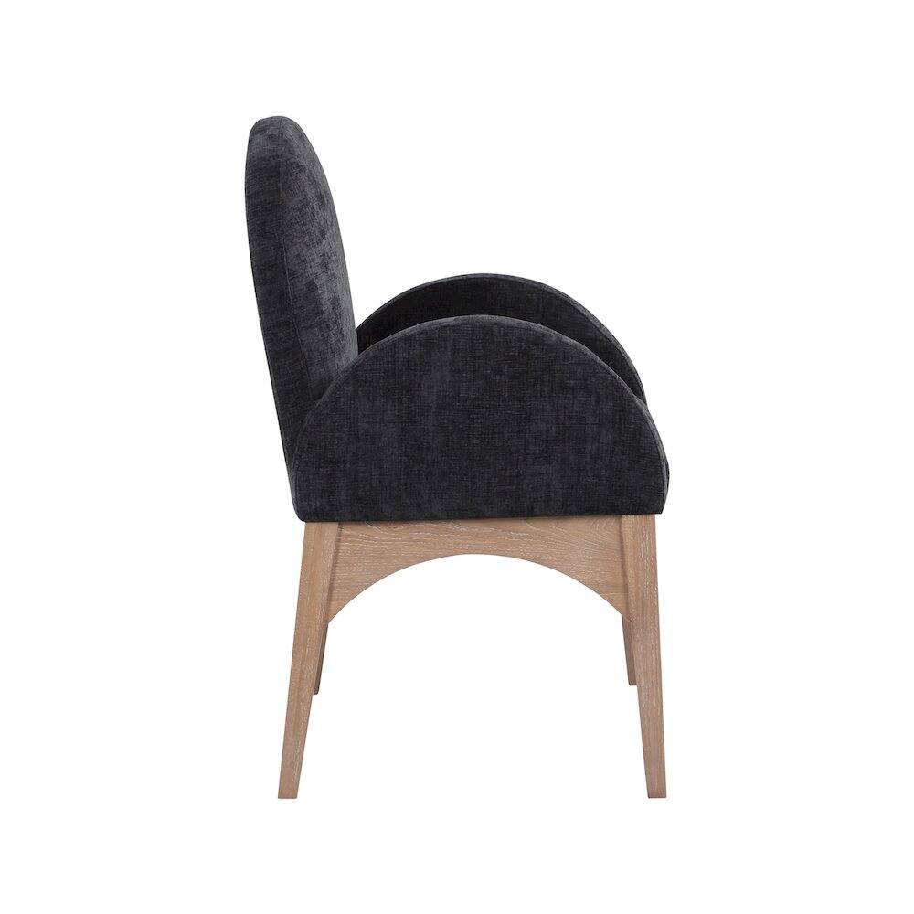 Alt View 2. Meridian Furniture - Waldorf Black Chenille Fabric Dining Chair - Black.