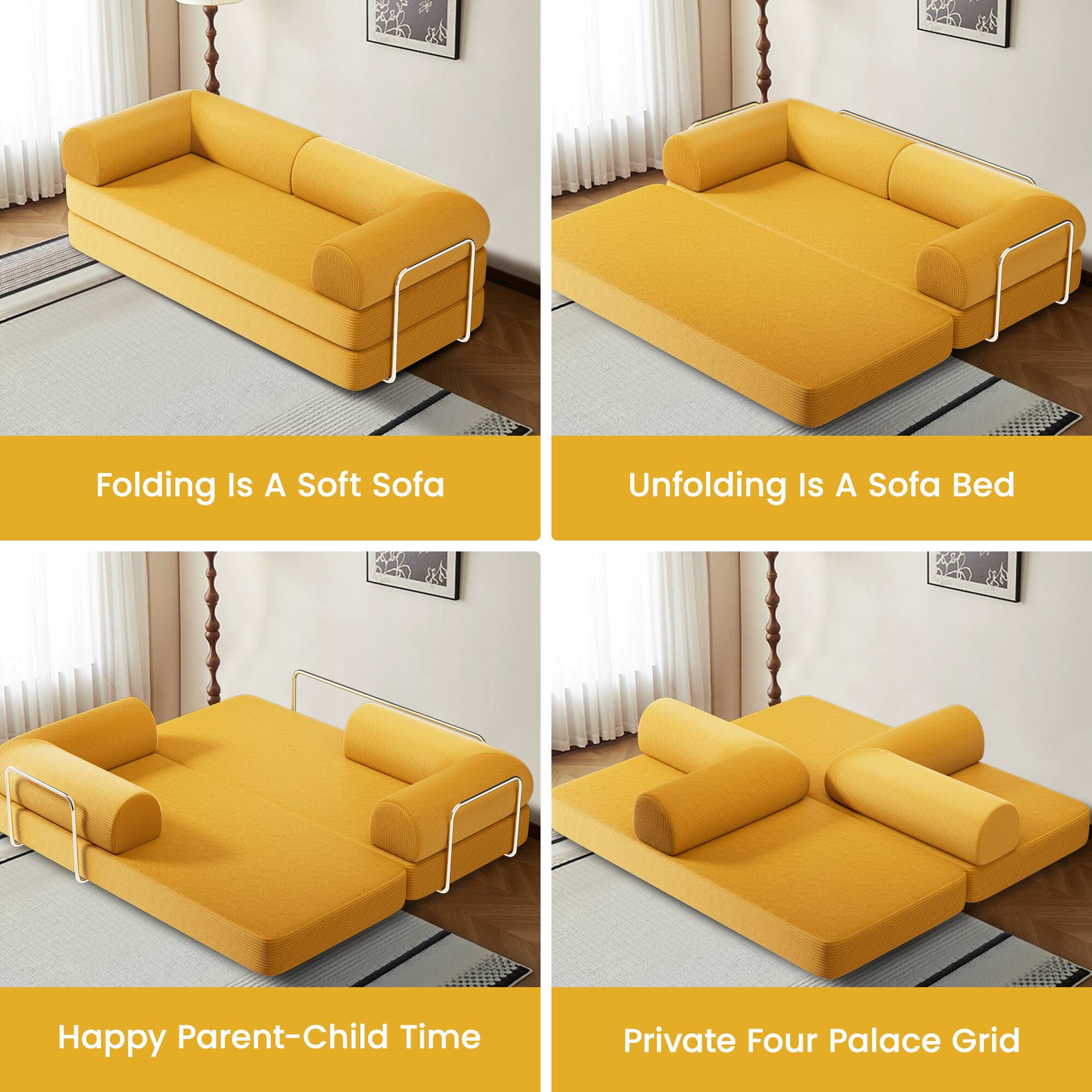 Folding Is A Soft Sofa  
Unfolding Is A Sofa Bed  
Happy Parent-Child Time  
Private Four Palace Grid