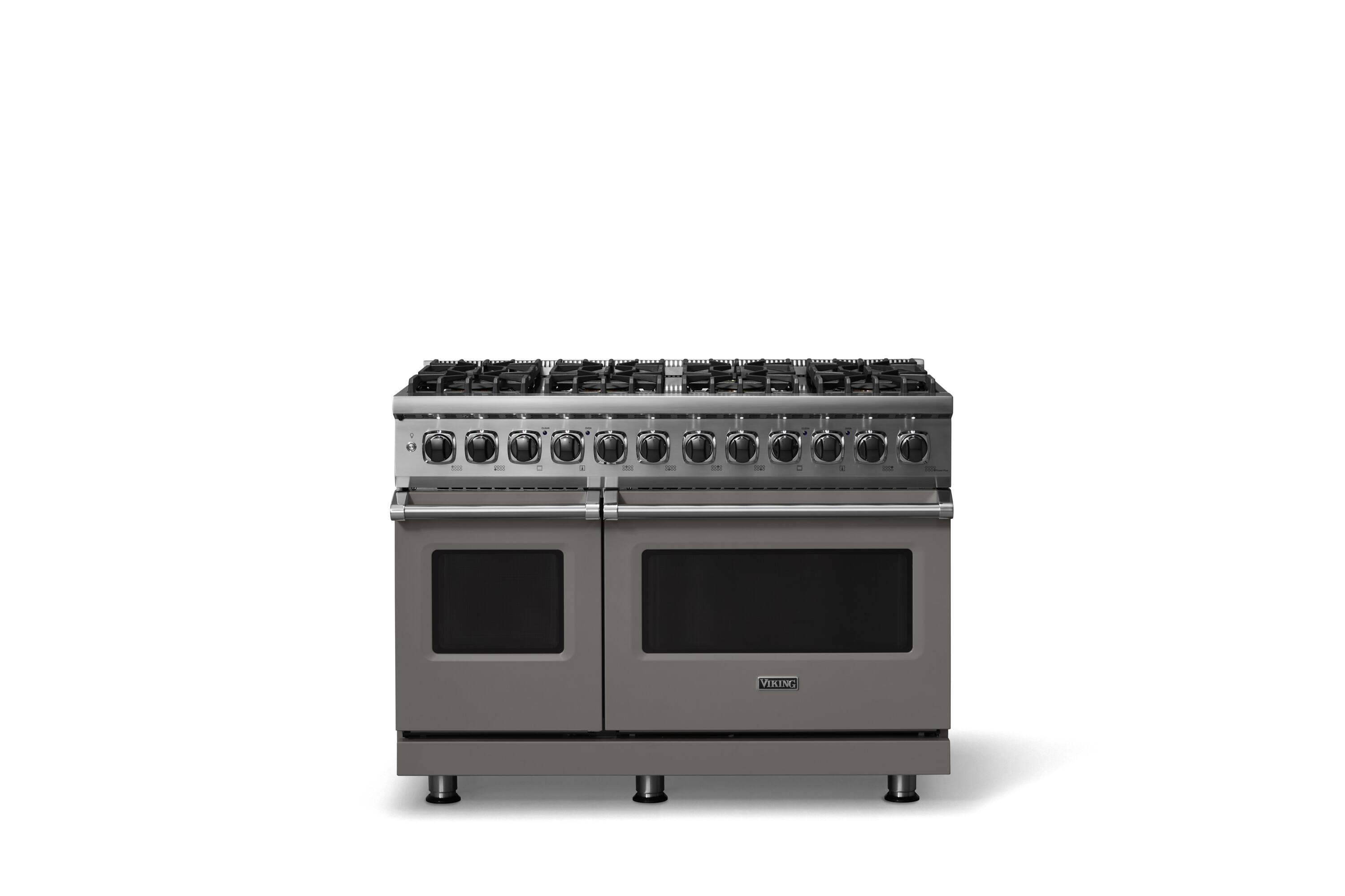Alt View 3. Viking - 5-Series 48"W Gas Open Burner Range - Damascus Gray.