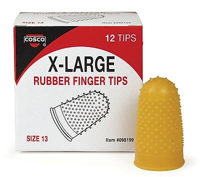 Bize 13 008100 Cosco  
12 Tips X-Large Rubber Finger Tips  
Size 13  
Item #098199