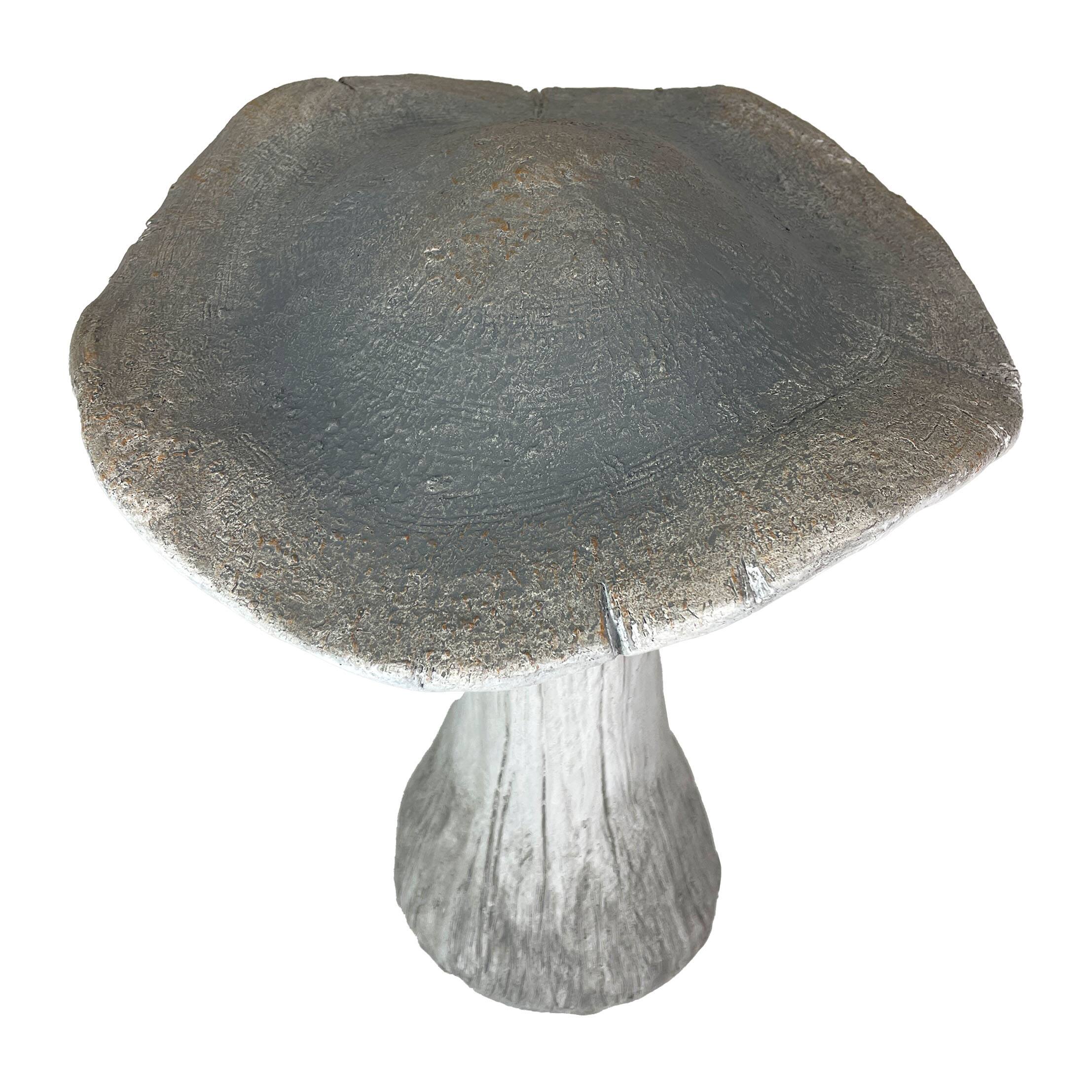 Alt View 1. Zeckos - Mushroom Statue 17" High, Outdoor Indoor Magnesium Oxide Garden Decor - Grey.