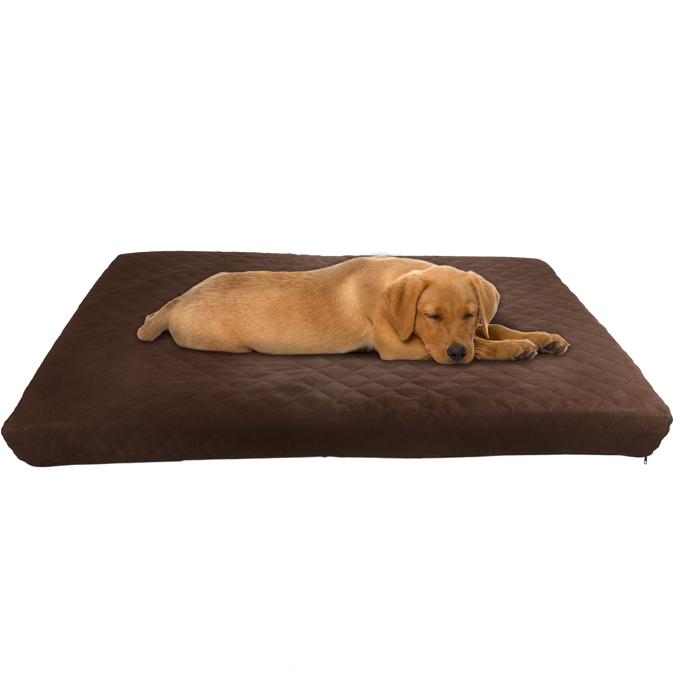 PetMaker - Water-Resistant Dog Bed 2-Layer Memory Foam Pet Bed with Washable Cover and Non-Slip Bottom 36in Large Pet Mattress - Brown