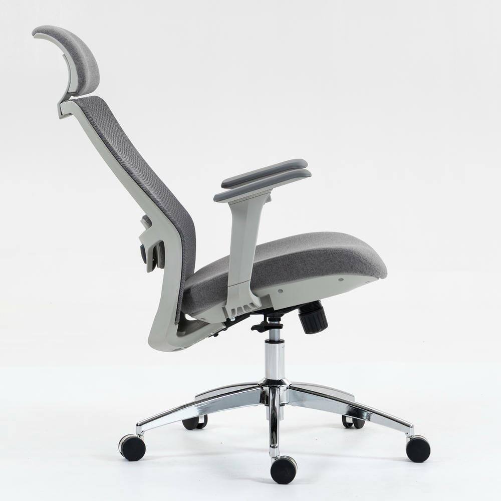 Alt View 2. Kadyn - High Back Mesh Office Chair, Adjustable Lumbar Support, 360° Swivel, Ergonomic Desk Chair, Gray - Gray.